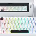 Womier SK75 75% Keyboard with Full Aluminum Wireless Mechanical Gaming Keyboard, VIA Custom Pre-lubed POM Switches RGB Creamy Gaming Key Board, 3-Modes Gasket Hot Swappable, White