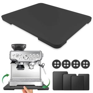 Appliance Slider 360° Rolling Tray for Coffee Maker Bamboo Coffee Pot Slider Tray for Countertop Rotation Sliding Tray with Wheels, Appliances Mat Easily from Under The Cabinet Black(15.7"×13")