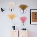 Pretty Jolly Boho Wall Decor, Wall-Mounted Metal Wall Decor, Hanging Artificial Pampas Display, Wall Art Living Room, Bedroom, Bathroom,Plant 2 Pack (S 7.8inch (Black Ring), Beige)