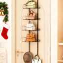 Metal Purse Organizer, Over The Door Storage, Door Organizer Hanging, Purse Hanger for Wall, Laundry Room Organization and Storage, Bag Hanger for Closet, for Bathroom, Pantry (4 Tier)