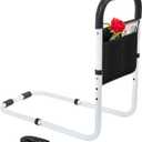 Bed Rails for Elderly Adults Safety, Bed Assist Rails for Seniors, Adjustable (19.3"-23") with 0.47 in Thick Steel Tube, Fits King, Queen, Full, Twin Bed (High-Quality, White)