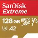 SANDISK 128GB Extreme microSDXC UHS-I Memory Card with Adapter - C10, U3, V30, 4K, 5K, A2, Micro SD Card - SDSQXAA-128G-GN6MA