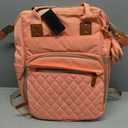 Diaper Bag with Changing Station, Waterproof 3 in 1 Baby Diaper Backpack with Foldable Changing Pad, Large Travel Back Pack for Baby Girl Boy, Peach Pink