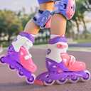 Inline Skates for Girls and Kids, Roller Skates Blades with 4 Size Adjustable Light up Wheels for Kids Girls Beginner Ages 4-8 5-8 6-12 8-12 Indoor Outdoor