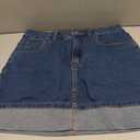 Eddoyee Jean Skirts for Women Denim Stretchy Mid-Rise Y2K Mini Skirt with Pockets (Blue, M)