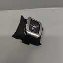 AEMALL 44mm Metal Case Rubber Strap for Apple Watch Series 7 45mm Luxury Mod Modification Kit with Glass Screen Cover for iWatch SE 654 (Color : Silver Black-Silver, Size : 44mm)