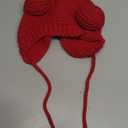 Baby Beanie with Earflaps Winter Knitted Hat Adorable Ears & Chin Strap Warm for Infant Toddler Boy Girl 6-24 Months (Red)