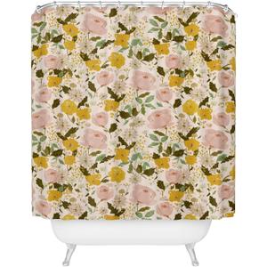 Society6 Shower Curtain - Bathroom Decor by Alison Janssen - Extra Long Fabric Shower Curtains for Bathroom, 72" x 69", Alice's Vintage Garden