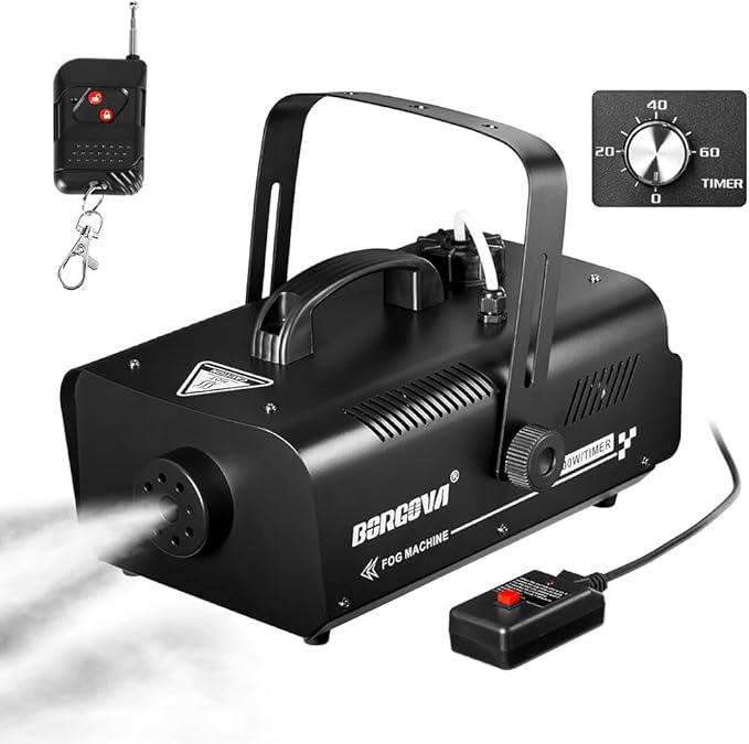1000W Fog Machine with Timer, Wireless Remote, and Manual Control  Ideal for Halloween, Parties, Stage Performances, Concerts, and Clubs