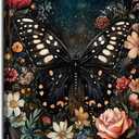 Butterfly under the Starry Sky Canvas Wall Art Dark Floral Butterfly Wall Decor Pictures Moody Vintage Botanical Moth Poster Prints Gothic Dark Academia Painting Decoration 12X16in Ready to Hang