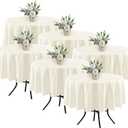Fitable 6 Pack Ivory Round Table Clothes - 70 Inches in Diameter - Stain Resistant and Washable Tablecloths, Polyester Fabric Table Covers for Wedding, Party, Banquet, Gathering