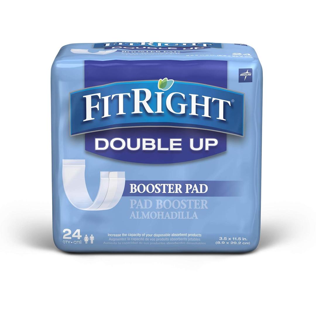 Medline Double-Up Incontinence Liners, 24 Count (Pack of 8)