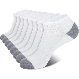 Eallco 8 Pairs Mens Ankle Socks Low Cut Socks for Men Short Socks Size 10-13 Black