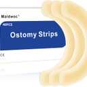 40 Pcs Elastic Ostomy Barrier Strips, Medical Grade Hydrocolloid Waterproof Leak, Skin Adhesive Ostomy Barrier Tape for Colostomy Bags