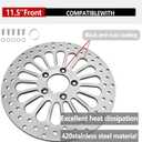 11.5 Inch Front & Rear Brake Rotors 2 Piece Set, Compatible with Harley Davidson Touring Softail Sportster Dyna Early Super Glide Models, Heat Dissipation Brushed Surface Brake Rotors