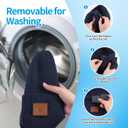 Bluetooth Beanie for Men Women, HD Stereo Sound Beanie with Headphones, Unique Tech Gifts for Men Husband Him Teen (Blue)