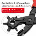 Leather Hole Punch,Belt Hole Puncher for Leather, Revolving Punch Plier Kit for Watches, Handbags, Punch Tool for Belts Diameter : 4.5/4 /3.5/3/2.5/2mm.