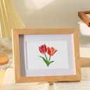 PeakLuv 12 Pcs Small Diamond Art Kits Diamond Painting Kits, Flowers Mini Diamond Art Kits for Adults, DIY Square Drill Flower Mini Gem Painting 1-Hour Painting for Home Desktop Decor, 7X6in