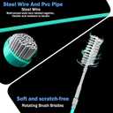 Yolev 6pcs Sunroof Drain Cleaning Tool,120 Inch Extra Long Pipe Cleaners Drain Brush Pipe Cleanings with Straight Brush,Syringe Hose,Sponge Sun Roof Drains Cleaning Tool for Auto Car Sunroof Wiper