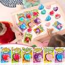 Valentine Day Gifts for Kids, 24 Pack Pop Fidget Heart-Shaped Mini Push Bubble Sensory it Fingertip Keychain Fidget Toys Decompression Valentines Classroom Party Favors Exchange Gifts for Kids