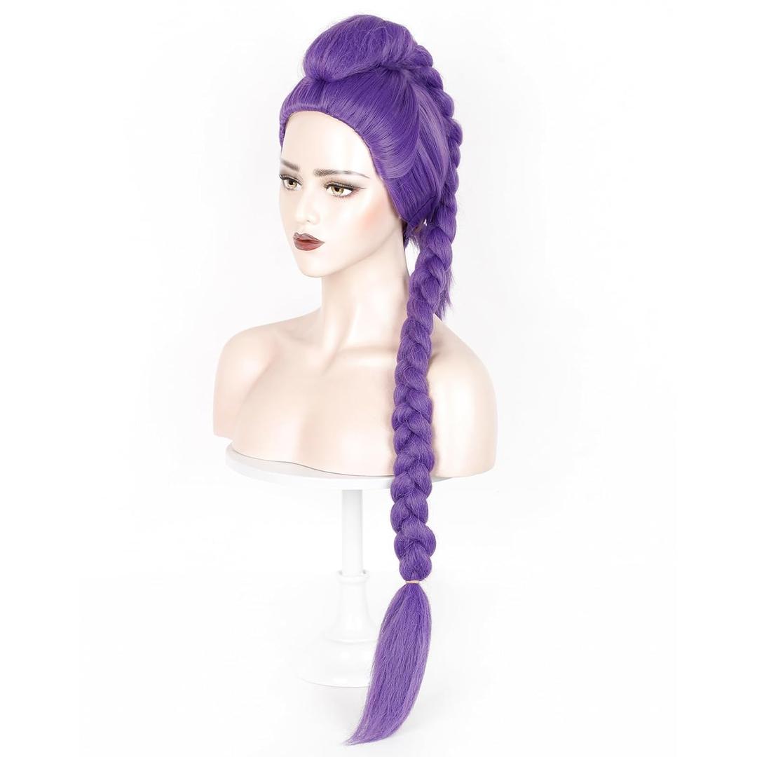 WeKen Purple Long Braided Wig for Women Girls Cosplay Halloween Costume Wig