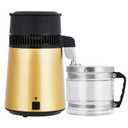 GarveeHome 4 L Stainless Steel Water Distiller, 1.1 gal Countertop Water Purifier That Reduces TDS, Distilled Water Machine with Glass Container, Ideal for Home, Office, Lab, and Aquarium Use Gold