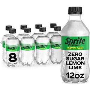 2 X Sprite Zero Sugar Lemon-Lime Caffeine Free Soda Pop Bottles, 12 fl oz, 8 Pack, BBD: 31 AUG 2026