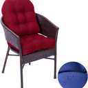Rocking Chair Cushion Set 2 Pack U Shape Patio Seat Cushions Soft Thickened Indoor/Outdoor Patio Chaise Lounger Cushion 18.9 x 18.9 Inch (Burgundy)