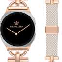 Wearlizer Braided Magnetic Band Compatible with Samsung Galaxy Watch 8 Band 40mm 44mm/Galaxy Watch 8 Classic 46mm, Designer D-Shape Stretchy Elastic Nylon Strap Wristband for Galaxy Watch 8 Women Men