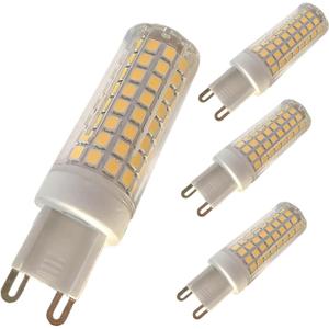 Dimmable G9 LED Light Bulb 10W(100W Halogen Equivalent)1000LM LED G9 Bulbs, G9 Base for Chandelier, Ceiling Fan Lights, Desk Lamp, Wall Lamps AC 110-120V(4 Pack) (Warm White)