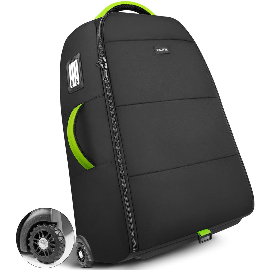 YOREPEK Padded Stroller Travel Bag with Wheels for Airplane, Fits Nuna Mixx Next/Triv Next(Remove All Wheels), with a Separate Pocket to Store Stroller Wheels, Gate Check Stroller Bag for Air Travel