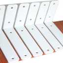 6 Pack - L 6" x H 4" x W1.5, 5mm Thick White L Shelf Bracket, Iron Shelf Brackets, Metal Shelf Brackets, Floating Shelf, Shelf Supports with Screws