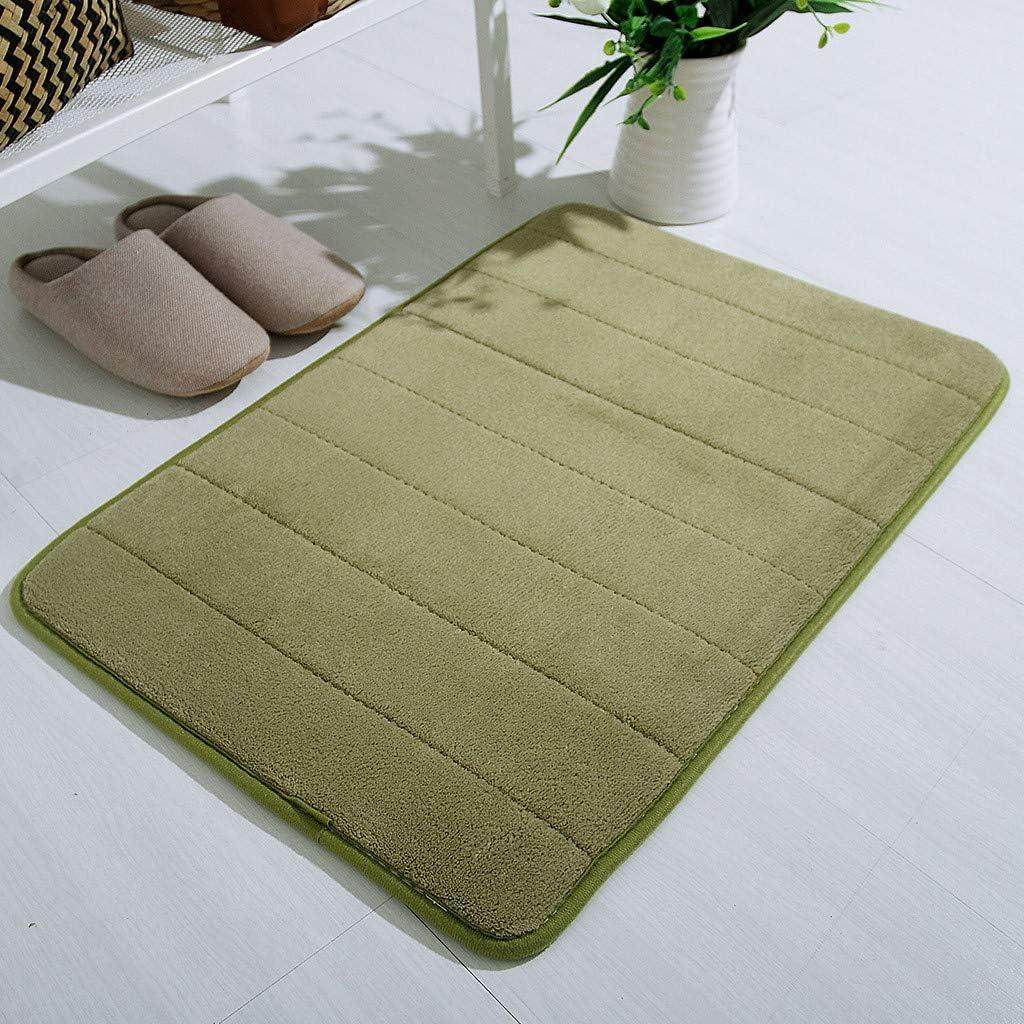 Thick Memory Foam Bath Rugs, Soft Absorbent Soft Memory Foam Mat, Non-Slip Bathroom Mats, Machine Washable Bath mat, Carpet Rug Room Decor for Shower Floor, 24''x17'' Bath Rugs (Green)