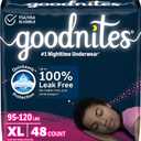 Goodnites Girls' Bedwetting Underwear, Size Extra Large (95-140+ lbs), 48 Ct (2 Packs of 24),  (X-Large)