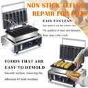 Commercial Corn Dog Waffle Maker,1600W Lolly Stick Waffle Maker,6 Slice Non-Stick,Stainless Steel Corn Hot Dog Waffle Iron with Temp and Time Control, for Restaurant Bakery Snack Bar Family.