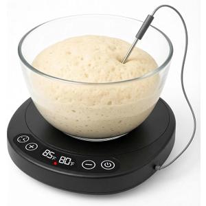 Pro 2026 Larger Sourdough Starter and Dough Warmer Upgraded with Real-Time Dough Probe, Dual-Temp Display, 70-110F Precision Control, 24H Timer Game Changer for Home Bakers Black
