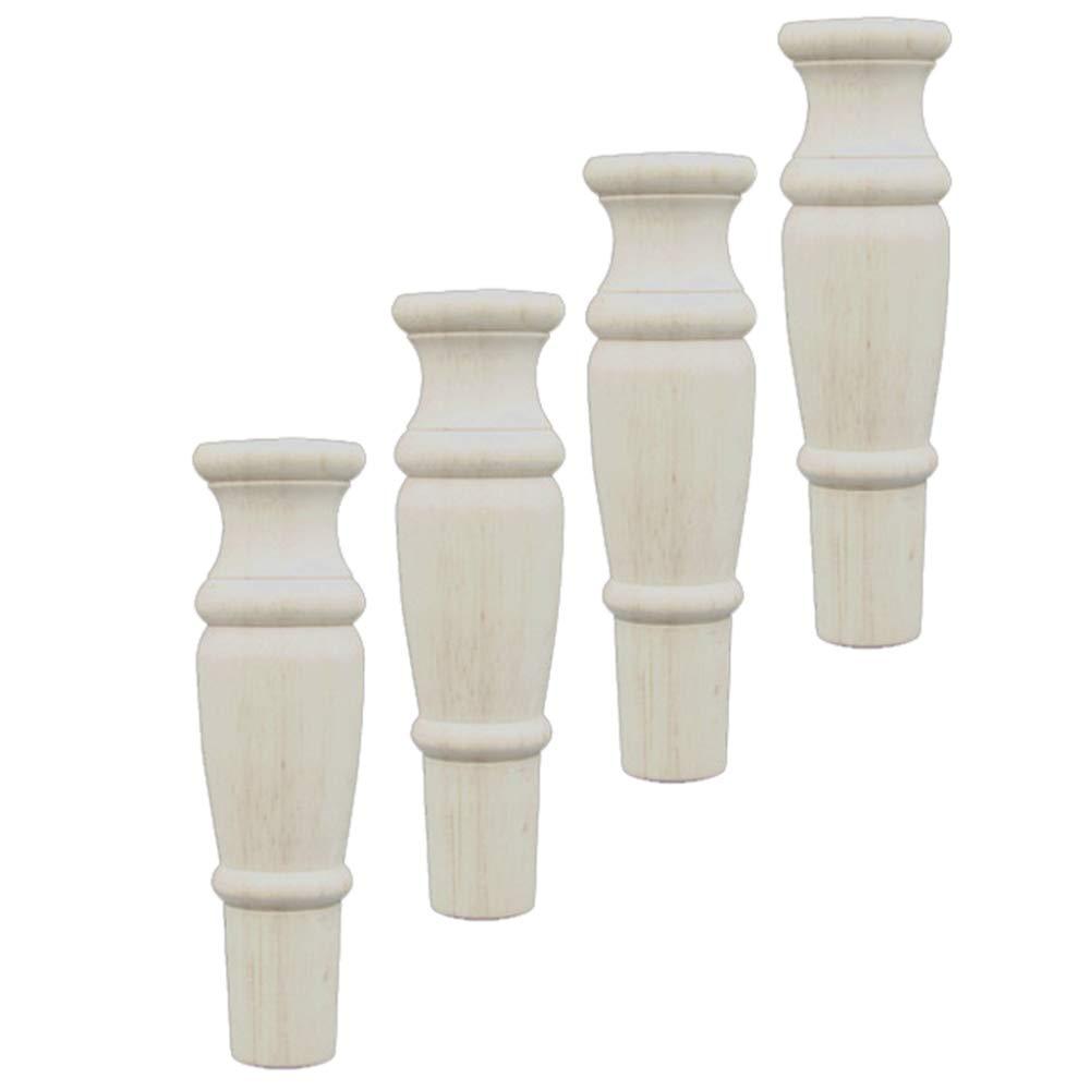 White Furniture Legs 8 Inch Set of 4 Unfinished Replacement Parts for Couch Sofa Chair Ottoman Cabinet
