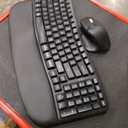 Ergonomic Keyboard and Mouse Combo, Bluetooth/2.4G Wireless Ergo Wave Curved Keyboard with Cushioned Palm Rest and 6 Levels DPI Adjustable Silent Mouse, Multi-Device for Windows/Mac/Android