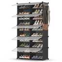 SONGMICS Shoe Rack, 10-Tier with Doors, 40-Pair Storage Cabinet
