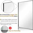 LEDLUX 30x30 Inch Black Bathroom Mirror, Copper-Free Mirror, Aluminum Alloy Frame Vanity Mirror, Rectangle Wall Mounted Mirror, Modern Mirror for Bedroom/Living Room/Porch Horizontal or Vertical
