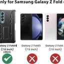 KJSK for Samsung Galaxy Z Fold 4 Case,with S Pen Holder+Belt Clip Holster+Built-in Kickstand+Hinge Protection,Heavy Duty Military Grade Drop Proof Case for Galaxy Z Fold 4(Black)