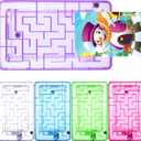 Skylety 5 Pcs Money Puzzle Box Gift Card Box Plastic Puzzle Card Holder Fun Maze Intellectual Pinball Machine Game for Teens and Adults Birthday Party Favors(Clear, Blue, Purple, Pink, Green)