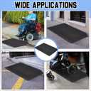 2.5 Inch Low Pile Transitional Non Slip Rectangular Rubber Angled Entry Mat for Wheelchairs Shock Absorption Indoor Outdoor Use, Black