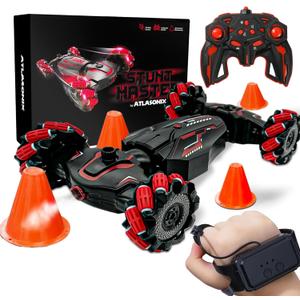 Gesture Sensing RC Stunt Car - Hand Controlled RC Car with 360 Rotating Stunts, Double-Sided Driving, and Hand Gesture Remote Control - Rechargeable Toy for Kids Ages 4-8
