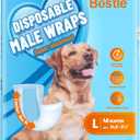 Bestle Male Dog Wrap, Disposable Dog Diapers, 40 Count, L (Waist 23.6-31.5), Wetness Indicator, Ultra Protection, Leak Proof, Super Absorbent, Soft