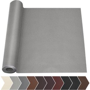 Leather Repair Tape, 17 X 79 in Leather Repair Kit for Furniture, Self Adhesive Repairing Patch Large Vinyl Patch Tape for Sofa, Car Interior, Couch, Car Interior, Car Seats(Gray)