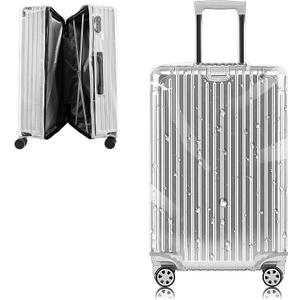Yotako Upgraded Zippered Clear PVC Suitcase Cover, 24 Inch Luggage Covers for Suitcase Luggage Protector Cover 24'' (24inch, 70%clear 30%grey)