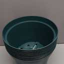 Pack of 10 Green Plastic Planter Pots, 10 Inch Thick with Multiple Drainage Holes, for Herbs, Strawberries, Flowers - Indoor/Outdoor