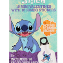 Stitch Mini Kids Pack: Valentine Greeting Card Set with Jumbo Stickers, 16 Count
 2 Pack