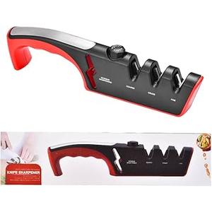 Adjustable Handheld Manual Chef Knife Sharpeners Multifunctional Sharpening & Polishing Kitchen Sharpeners For Kitchen Knives and Scissors Black